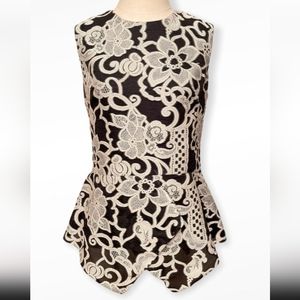 Lela Rose Asymmetrical Peplum‎ Top